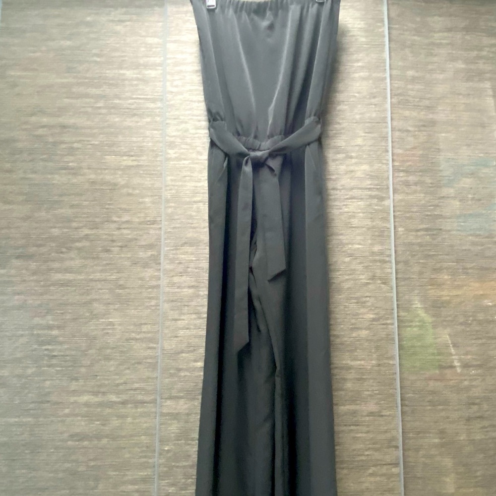 Black strapless jumpsuit